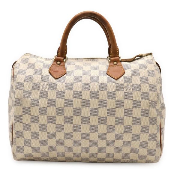 Louis Vuitton Damier Azure Speedy 30 Handbag Mini Boston Bag N41533 - Picture 1 of 9